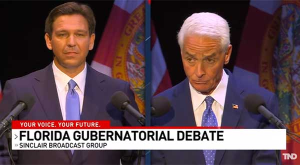 Watch Replay Florida Governor Ron Desantis And Charlie Crist Challenge Each Other In Their Only