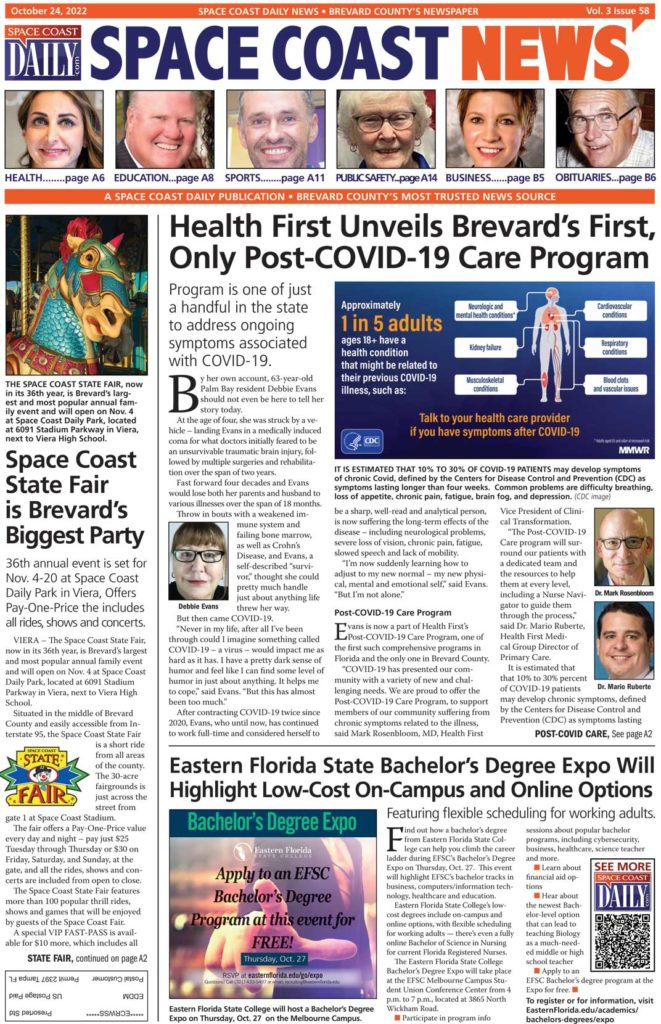 HOT OFF THE PRESS! October 24, 2022 Space Coast Daily News Brevard County's Best Newspaper