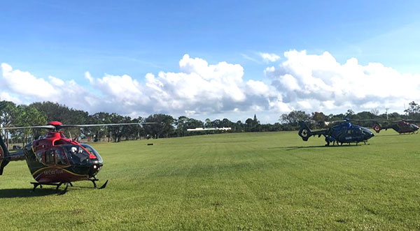 Helicopters Transport Three Trauma Alerts to Hospital After Motorcycle ...