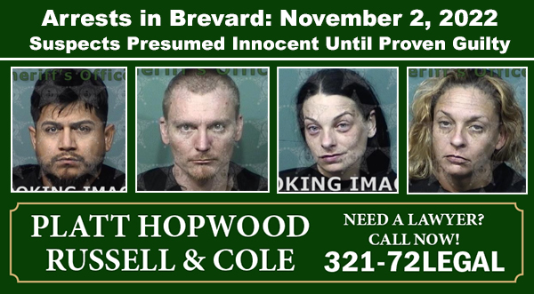 Arrests In Brevard County November 2 2022 Suspects Presumed Innocent Until Proven Guilty