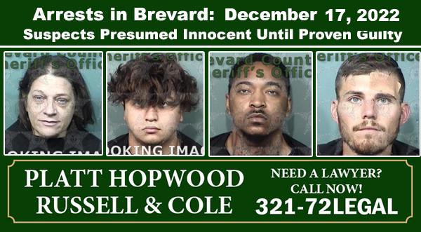 Arrests In Brevard County: December 17, 2022 – Suspects Presumed ...