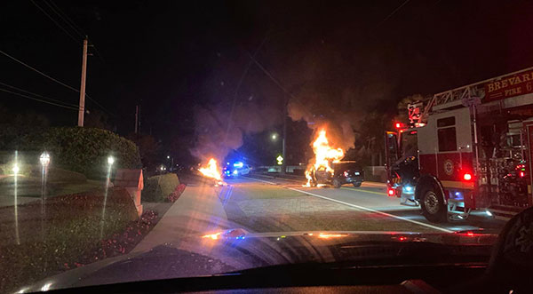 Firefighters Extinguish Car Blaze After Head-On Collision In Melbourne ...