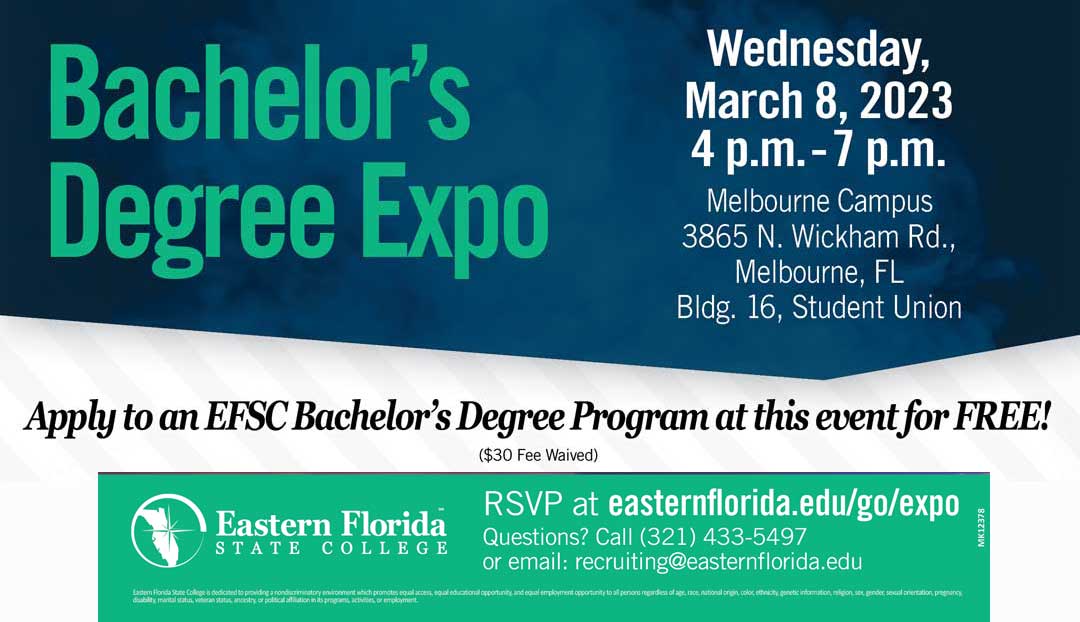 Free Eastern Florida State College Bachelor's Degree Expo Set March 8, Online Options Available - Space Daily