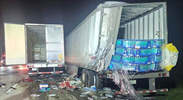 Two People Hospitalized After Semi-Truck Crash Causes Diesel Fuel Leak ...