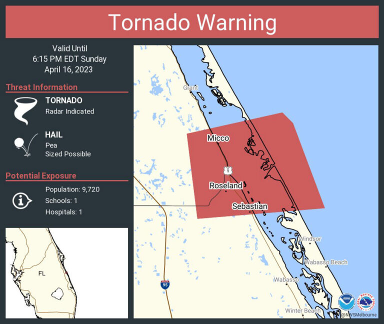 National Weather Service in Melbourne Has Issued Tornado Warning for