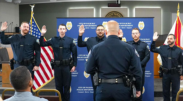 Palm Bay Police Chief Mariano Augello Hosts Swear-in Ceremony For Five 