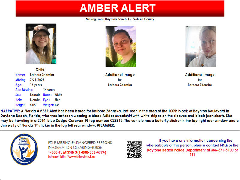 AMBER ALERT Authorities in Florida Issue Amber Alert for 14YearOld