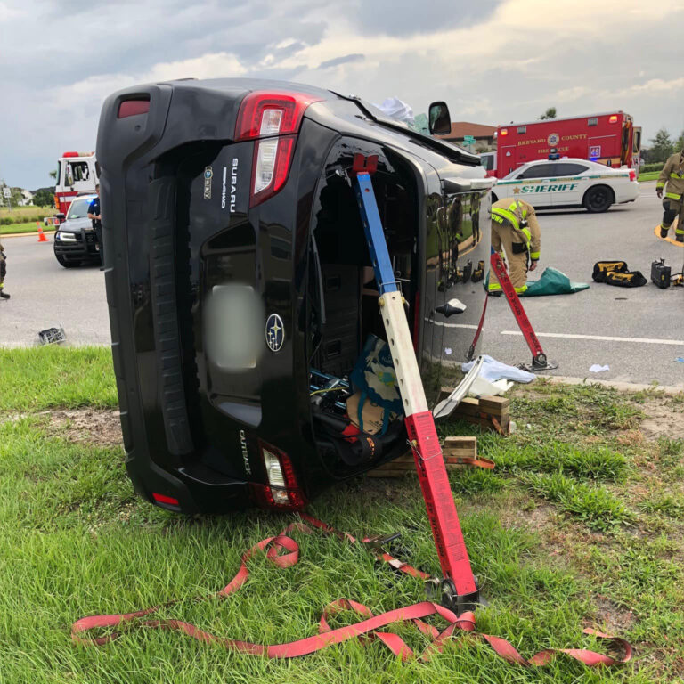 Two People Extricated After Rollover Vehicle Crash Near Melbourne