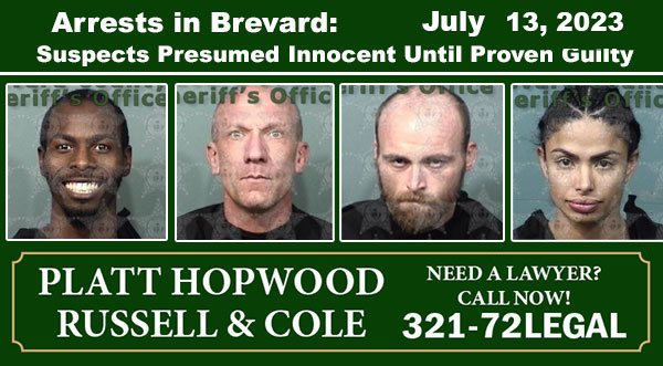 Arrests In Brevard County July 13 2023 Suspects Presumed