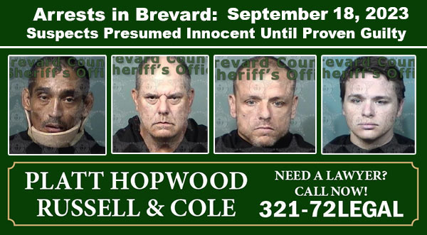 Arrests In Brevard County September 18 2023 Suspects Presumed