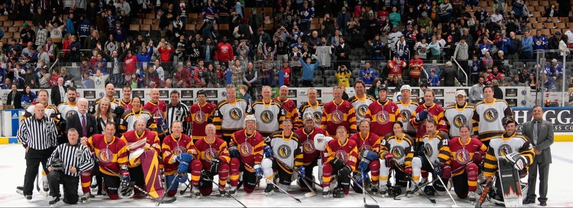 Team Nieuwendyk:Joe Nieuwendyk Henrik Lundqvist Mike Gartner Jayna Hefford Angela Ruggiero Craig Anderson Peter Bondra Adam Graves Al Iafrate Gary Leeman Patrick Marleau Bryan McCabe Gary Roberts Steve Thomas Kris Versteeg with backup goalie Tyler Fassl and coached by Lanny McDonald