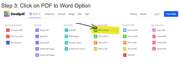 How to Convert a PDF File to Word using SmallPDF Easily and Online ...