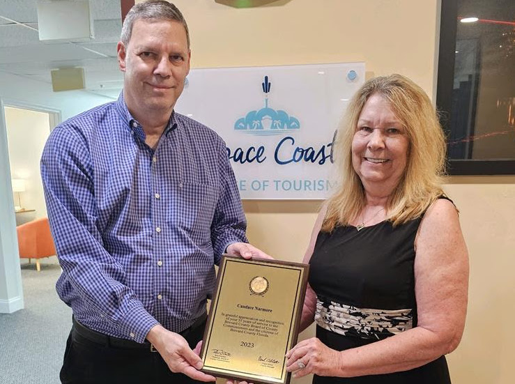 Space Coast Office of Tourism Administrative Assistant Candace Narmore Celebrates 36 Years of Dedicated Service