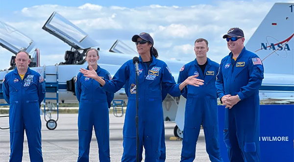 First Starliner Astronauts Arrive at NASA’s Kennedy Space Center