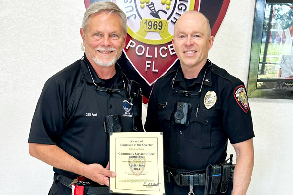 Melbourne Police Community Service Officer Bobby Apel is named Employee of the Quarter