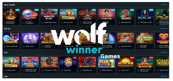 Wolf Winner Online Casino Interface