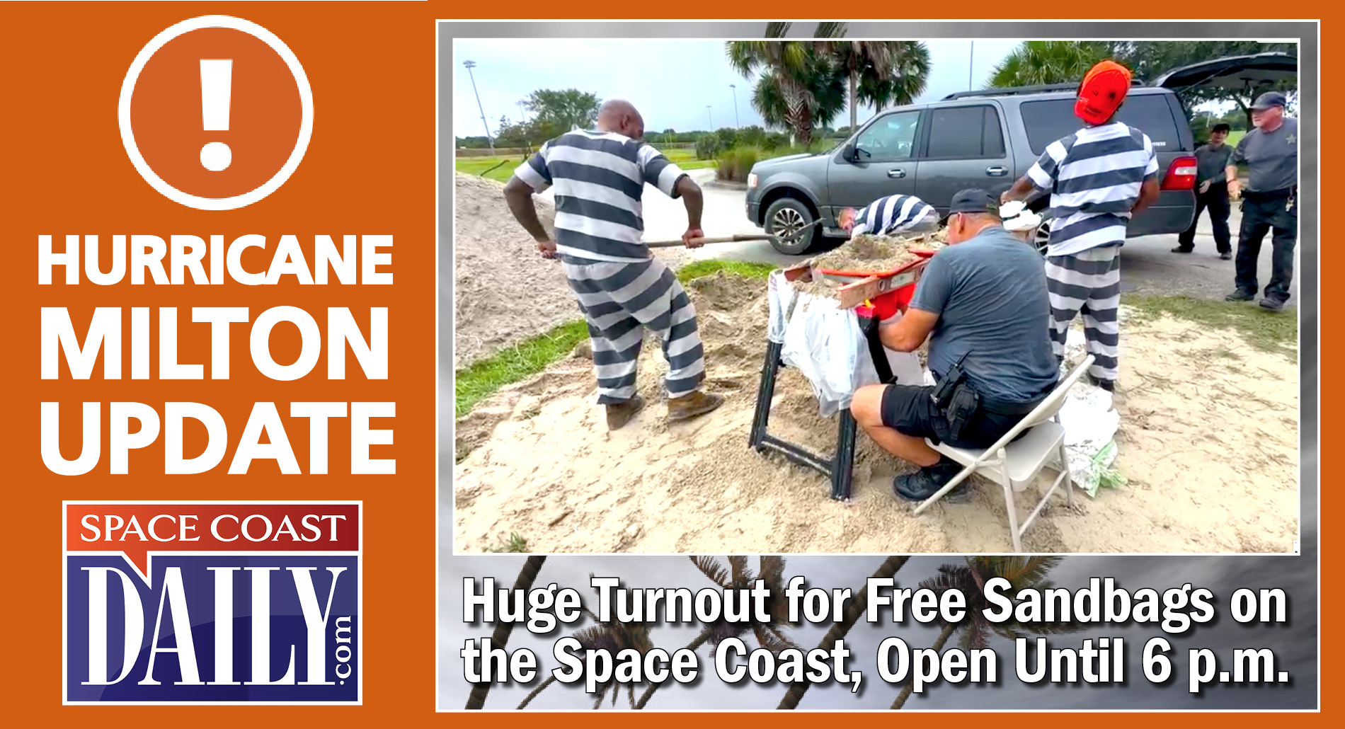 BREVARD COUNTY, FLORIDA – In anticipation of the potential impacts from Hurricane Milton, Brevard County will offer free sandbags for residents beginning 8 a.m. Tuesday.