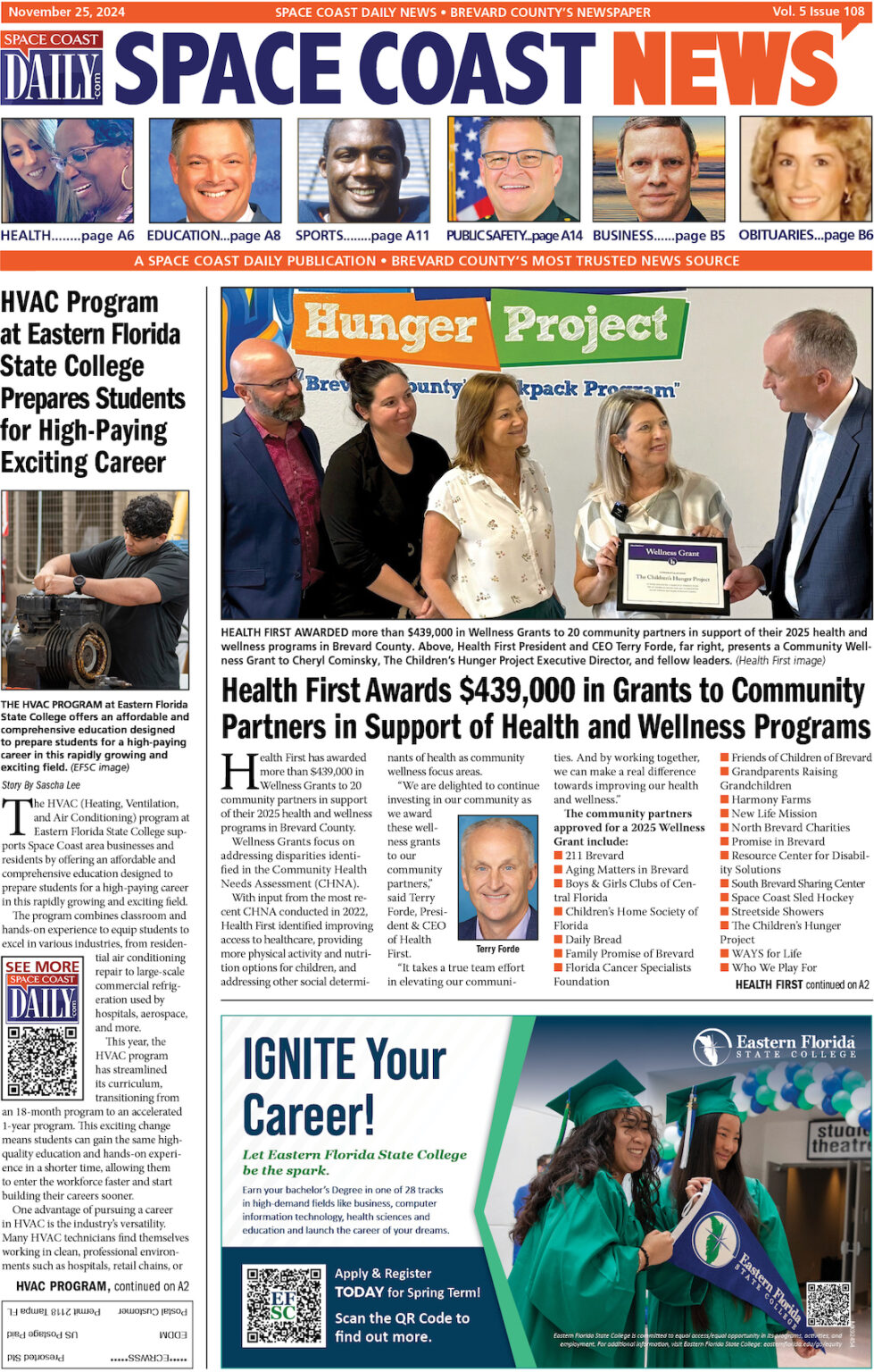 HOT OFF THE PRESS! Nov. 25, 2024 Space Coast Daily News Brevard