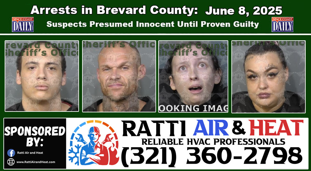 Arrests In Brevard County: June 8, 2025 – Suspects Presumed Innocent Until Proven Guilty