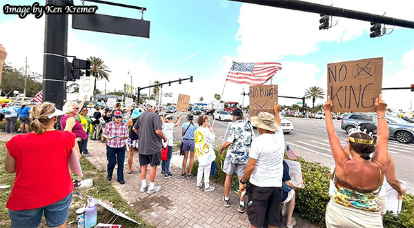 Protesters Rally at US-1 and State Road 520 in Cocoa Over Immigration Policies