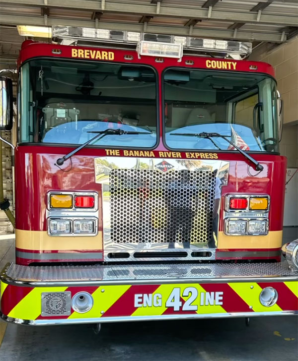 WATCH: Merritt Island Community Welcomes BCFR’s Newest Engine with Traditional Push-In Ceremony
