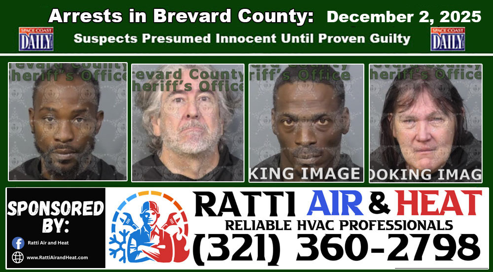 Arrests In Brevard County: December 2, 2025 – Suspects Presumed Innocent Until Proven Guilty