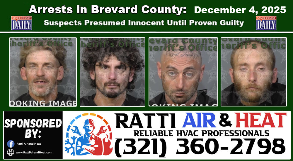 Arrests In Brevard County: December 4, 2025 – Suspects Presumed Innocent Until Proven Guilty