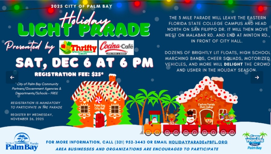 ALERT: Road Closures Scheduled Due to Palm Bay Holiday Light Parade Set for Saturday at 6 p.m.