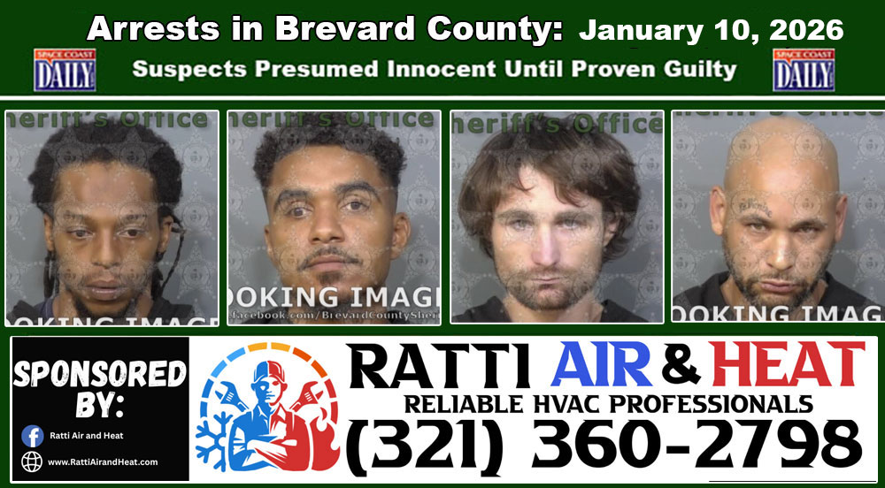 Arrests In Brevard County: January 10, 2026 – Suspects Presumed Innocent Until Proven Guilty