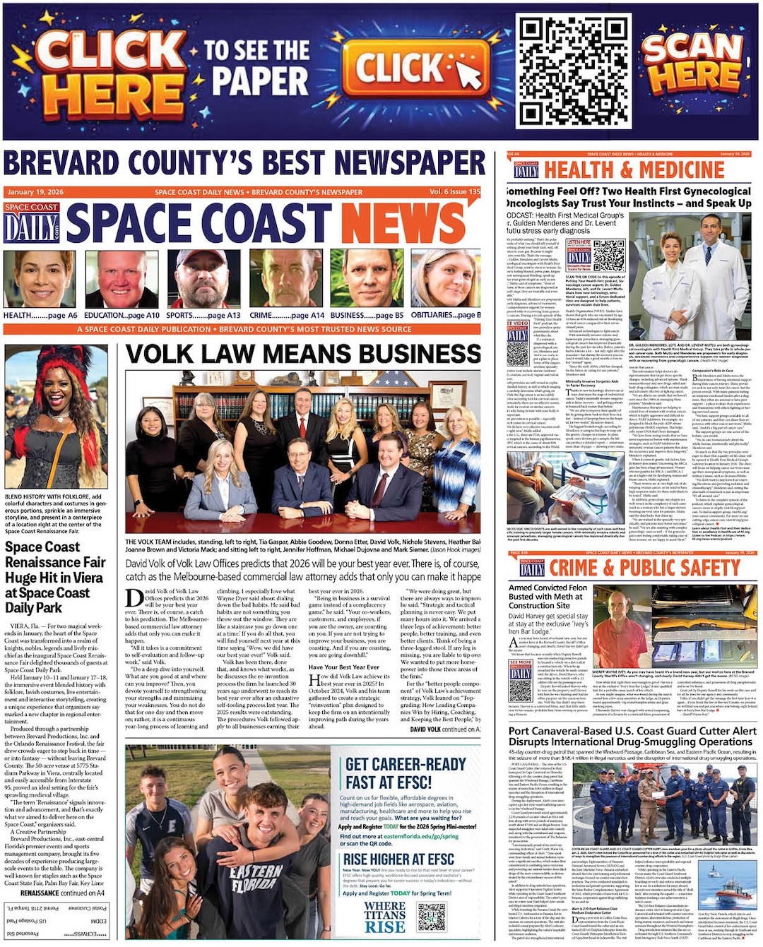 HOT OFF THE PRESS! Space Coast Daily News – Brevard County’s Best Newspaper