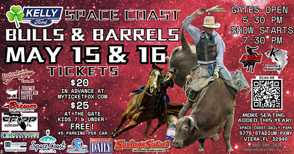 WATCH: Space Coast Bulls & Barrels Rodeo Returns to Space Coast Daily Park in Viera May 15-16