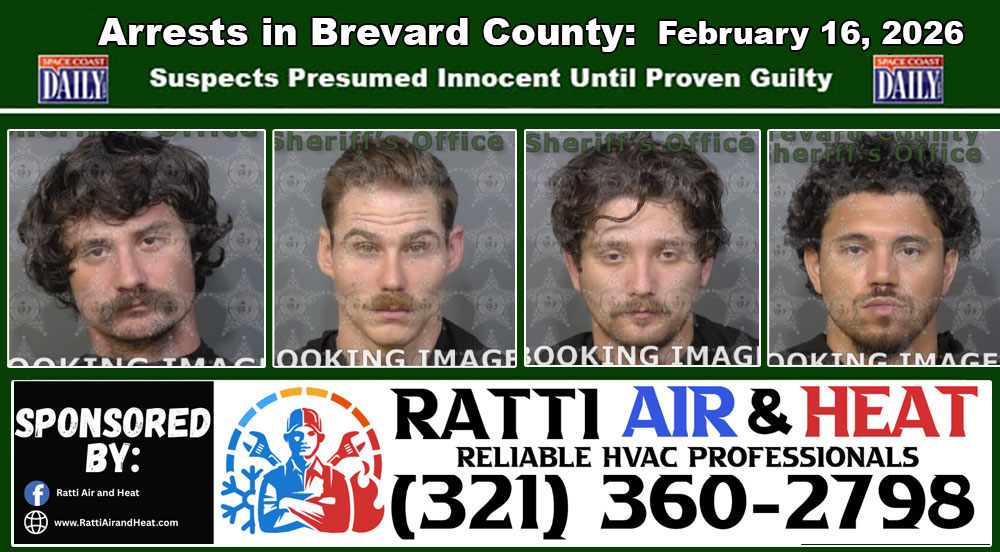 Arrests In Brevard County: February 16, 2026 – Suspects Presumed Innocent Until Proven Guilty