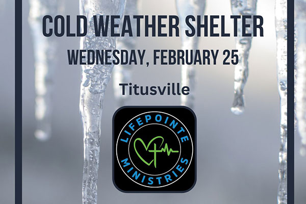 Cold Weather Shelters Open Across Brevard County as Temperatures Drop Tonight