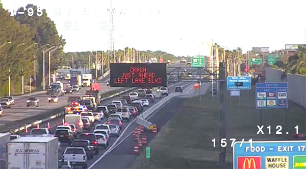 BREAKING: Vehicle Crash Causes Roadblock on I-95 in Palm Bay Near Mile Marker 173