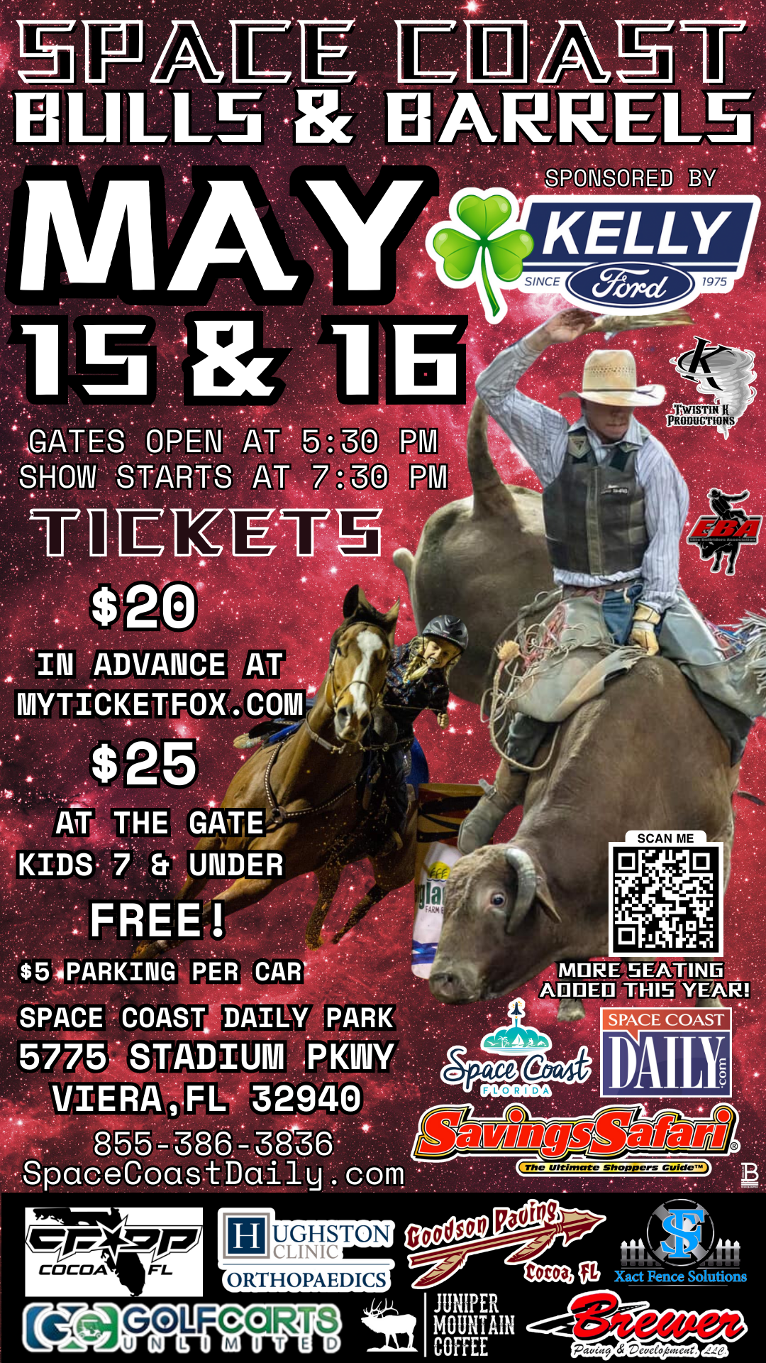 OPENS TODAY! Space Coast Bulls & Barrels in Viera Will Feature Heart-Pounding Rodeo Action, Gates Open at 5:30 p.m.