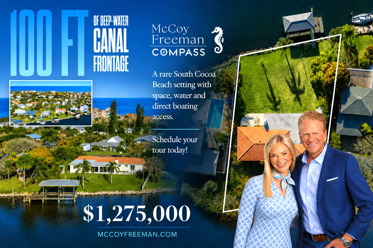 Cocoa Beach Waterfront Specialist Bobby Freeman Presents Deep-Water South Cocoa Beach Home for $1,275,000