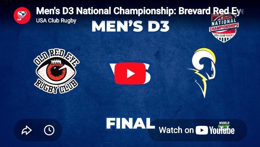 WATCH REPLAY! Brevard Old Red Eye Rugby Club Takes on the Syracuse Chargers in Men’s D3 National Championship