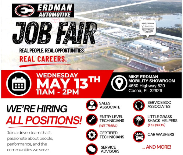 NOW HIRING! Erdman Automotive in Cocoa Opens Doors to Opportunity at Community Job Fair May 13