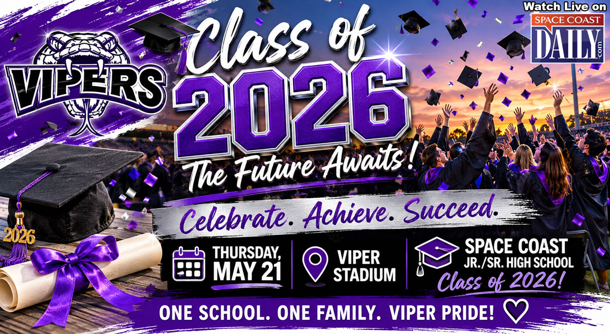 WATCH LIVE: Space Coast Jr./ Sr. High School to Hold Graduation Ceremony for Class of 2026 on Thursday