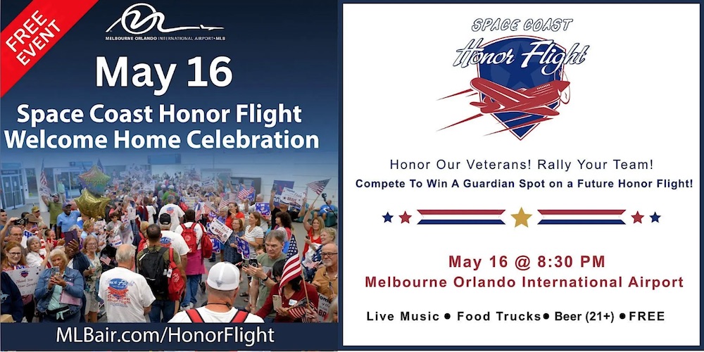 Space Coast Honor Flight to Welcome Home Veterans Saturday Night at Melbourne Orlando International Airport
