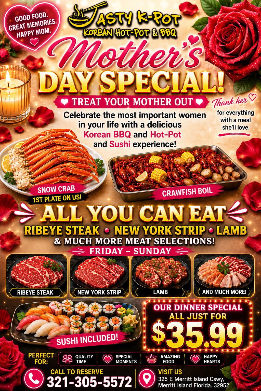 Families Set to Enjoy Tasty K-Pot On Merritt Island for Exceptional Mother’s Day Dining Experience!