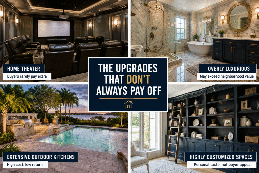 Examples of home improvements that do not always add value before selling a Space Coast home.