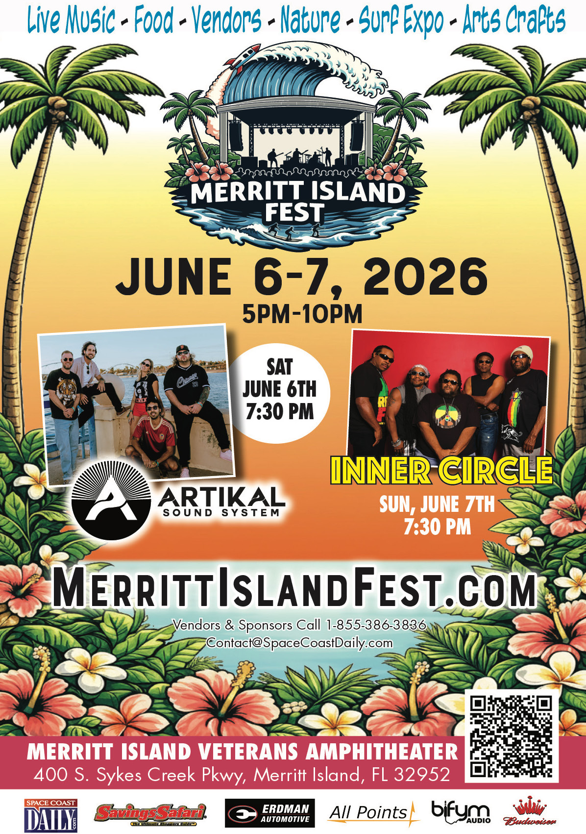 Artikal Sound System, Inner Circle Band Set to Rock Merritt Island Fest Set June 6-7 at Veterans Memorial Center