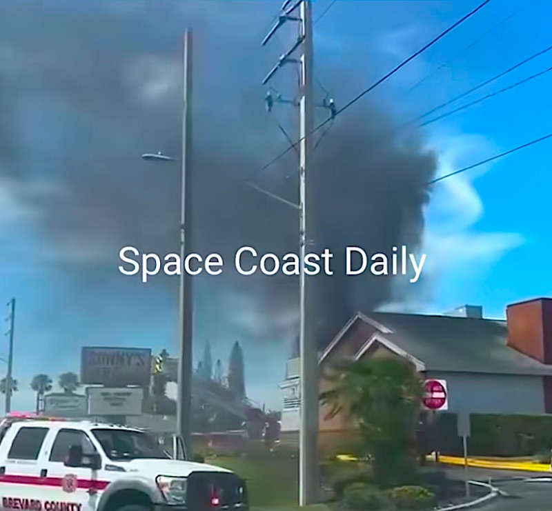 WATCH: Fast-Moving Fire Tore Through Sonny’s BBQ Restaurant on Merritt Island, Prompted Large Emergency Response