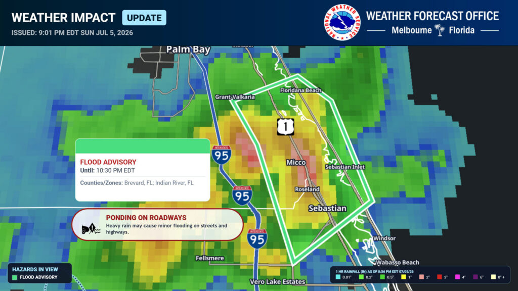 Flood Advisory Issued for South Brevard County as Heavy Rain Continues ...