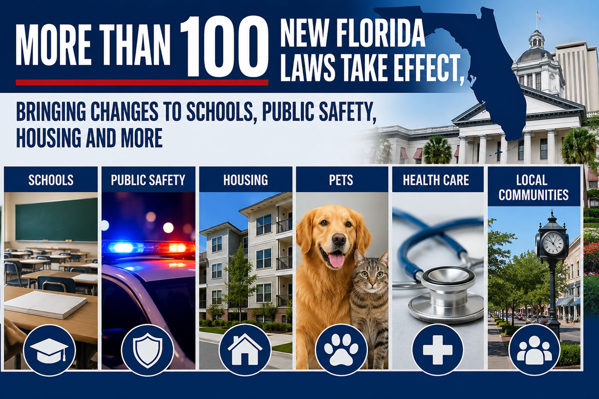 Over 100 New Florida Laws Take Effect Today, Brings Changes to Schools ...