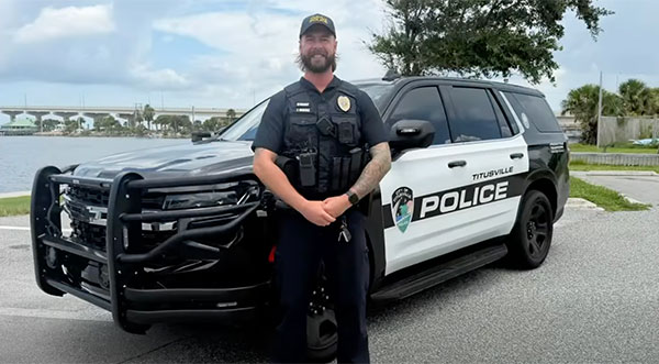 WATCH: Titusville Police Officer Van Zile Named City Employee of the Month After Life-Saving Actions During Water Rescue
