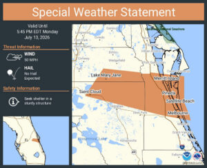 Special Weather Statement Issued for Melbourne, Merritt Island, and ...