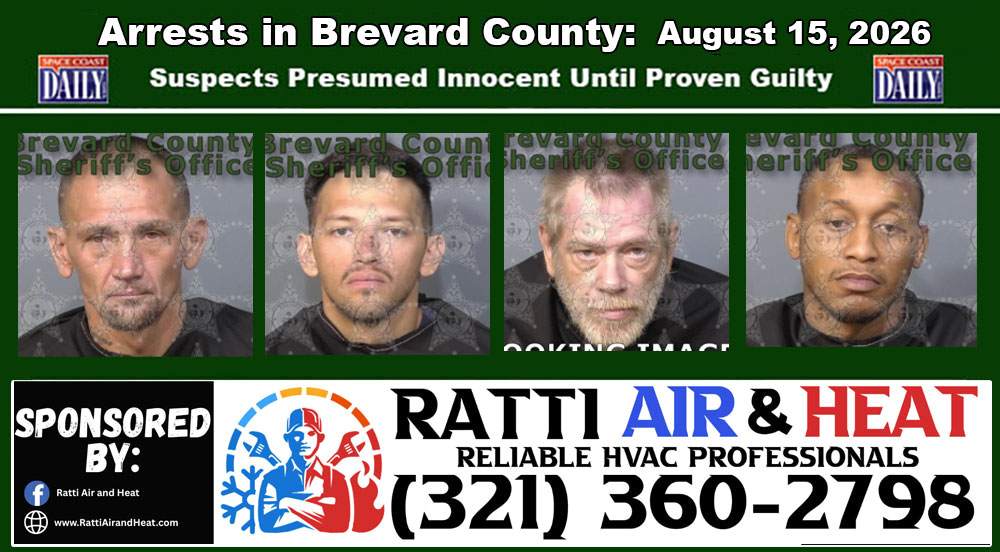 Arrests In Brevard County: August 15, 2026 – Suspects Presumed Innocent Until Proven Guilty