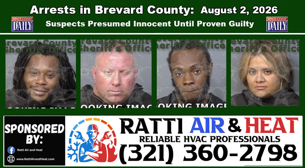 Arrests In Brevard County: August 2, 2026 – Suspects Presumed Innocent Until Proven Guilty
